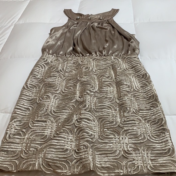 Jessica Howard Evenings tan Sleeveless Faux Gemstone Dress - Picture 6 of 13